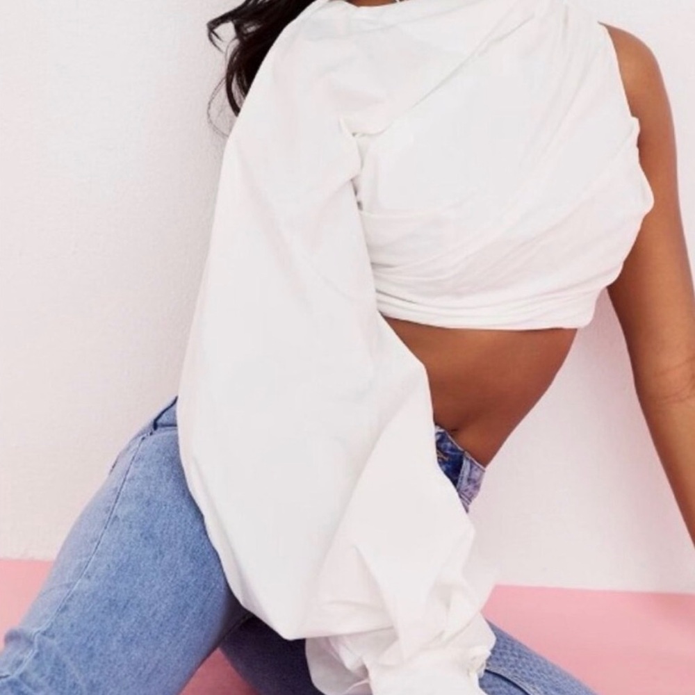 White cotton house of cb blouse